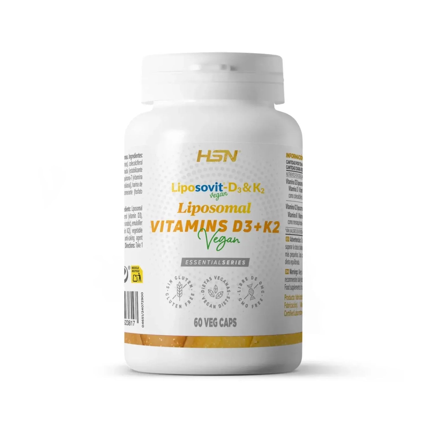 HSN Vitaminas D3 2000UI + K2 100mcg Vitamina K Liposomadas Liposovit® 60vcaps