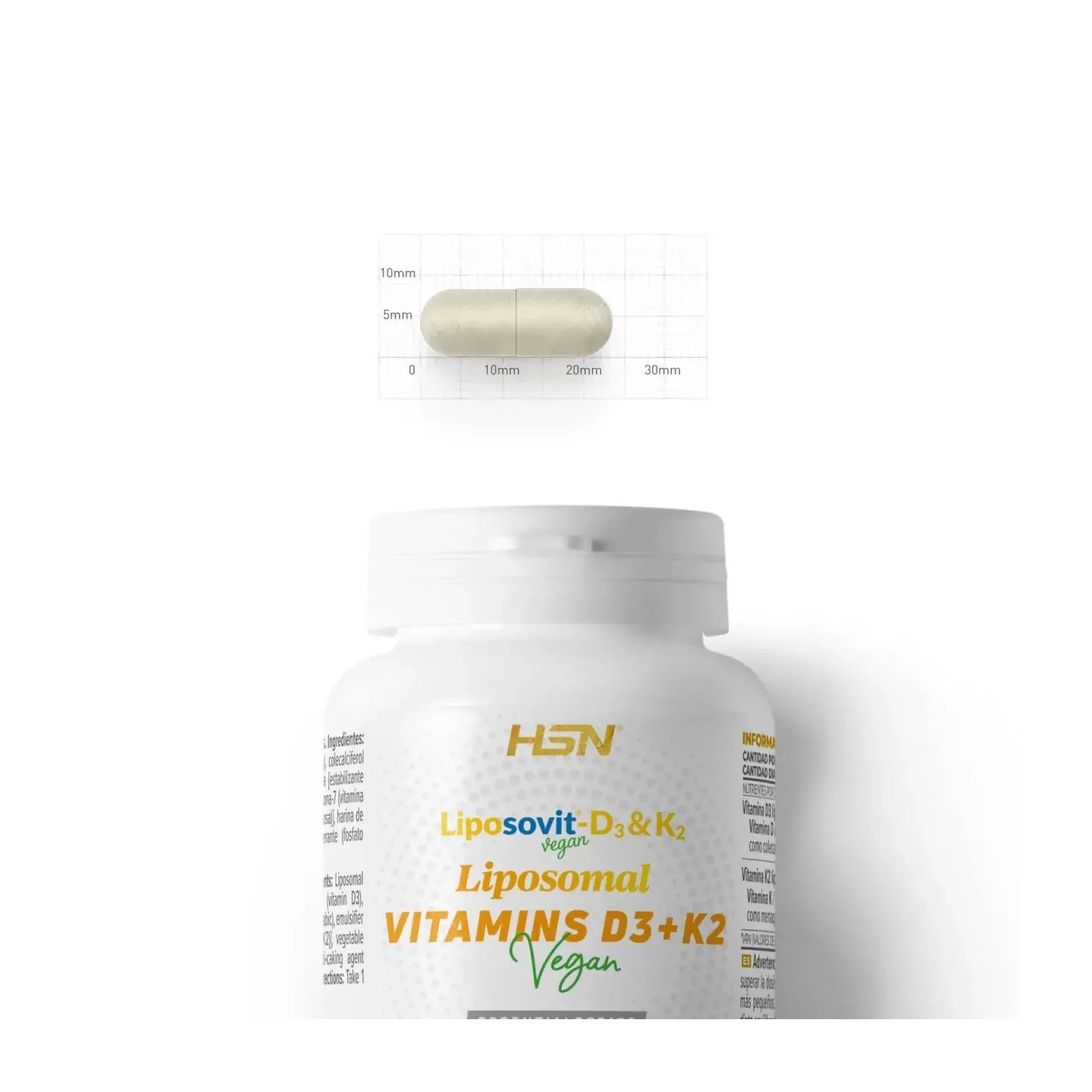 HSN Vitaminas D3 2000UI + K2 100mcg Vitamina K Liposomadas Liposovit® 60vcaps
