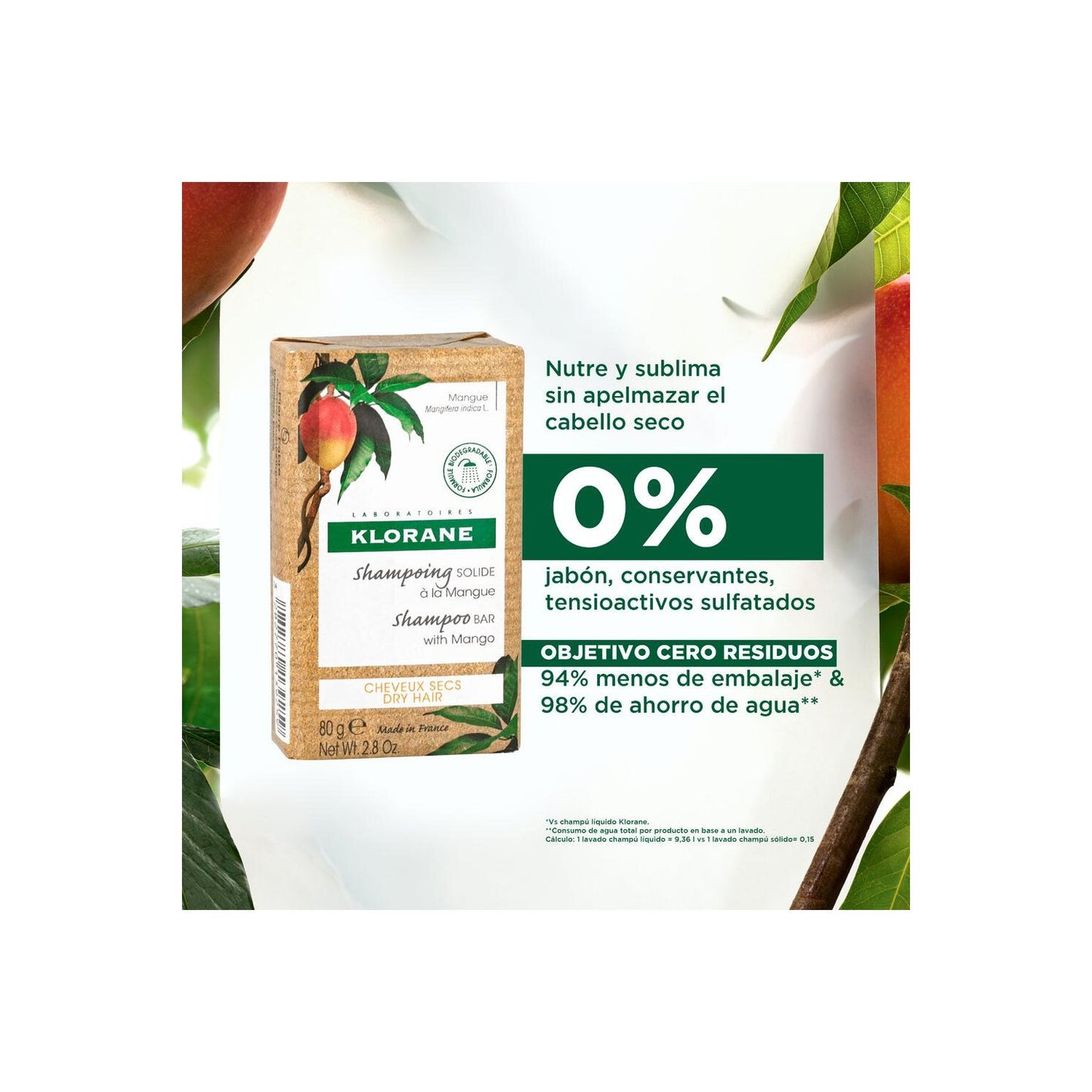 Klorane Champú Sólido al Mango 80gr