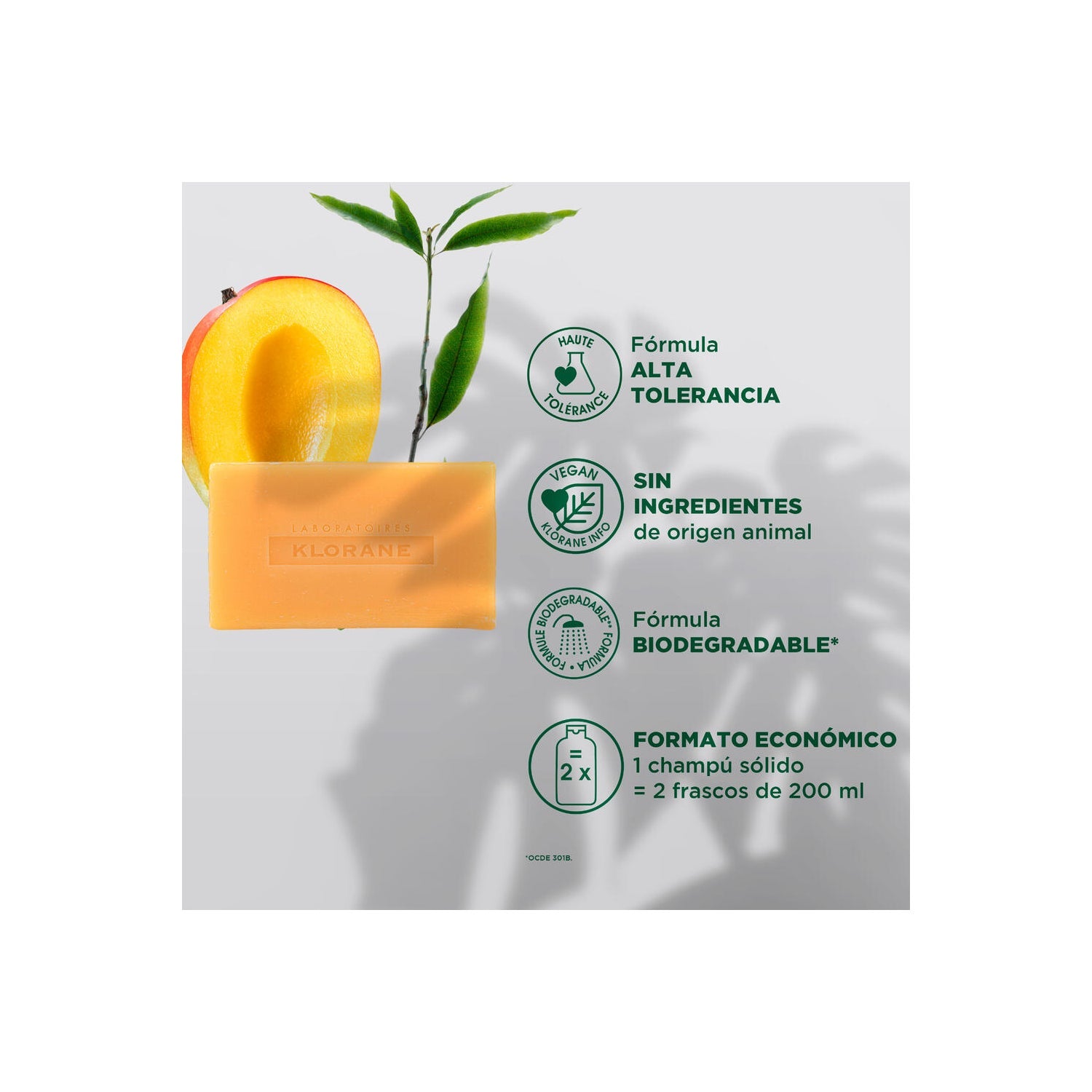 Klorane Champú Sólido al Mango 80gr