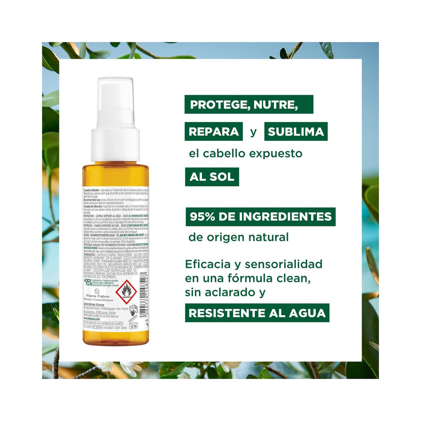 Klorane Aceite Capilar al Tamanu BIO & Monoï 100ml