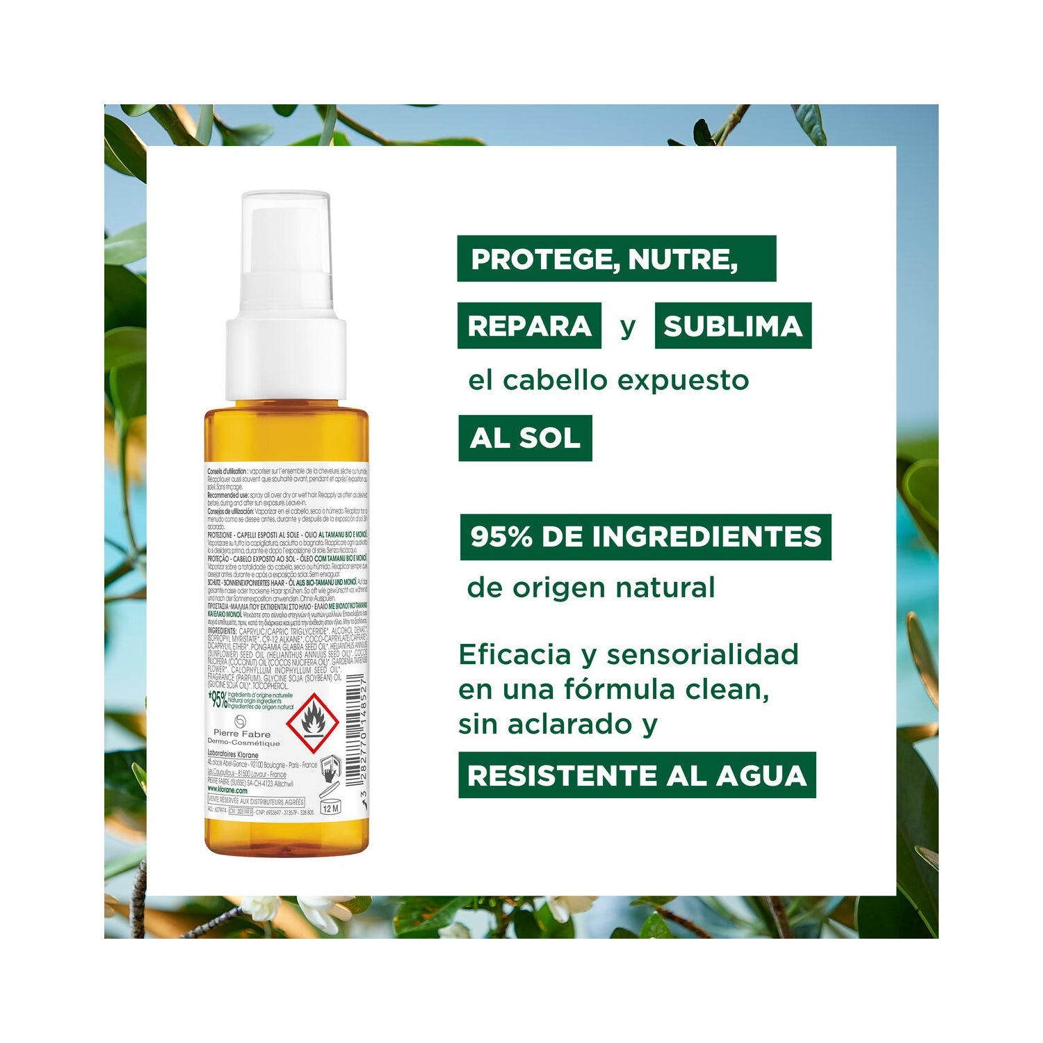 Klorane Aceite Capilar al Tamanu BIO & Monoï 100ml