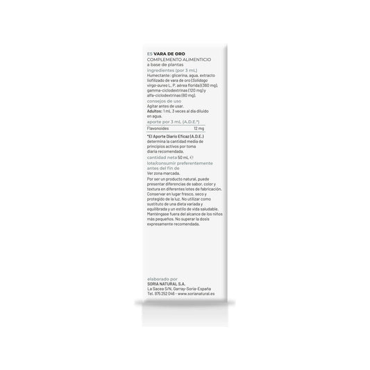 Extracto Vara Oro Xxi 50 Ml Soria Natur