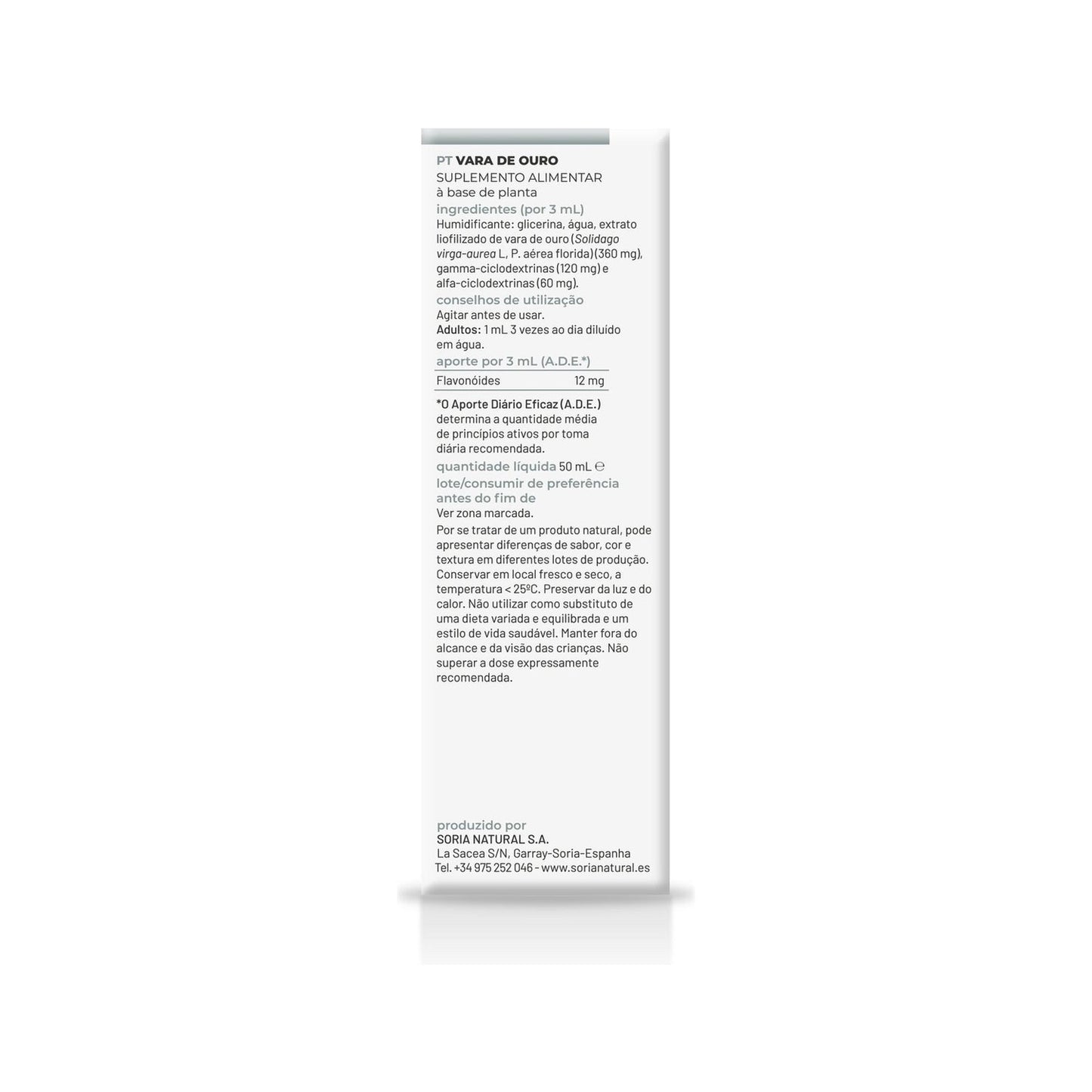 Extracto Vara Oro Xxi 50 Ml Soria Natur