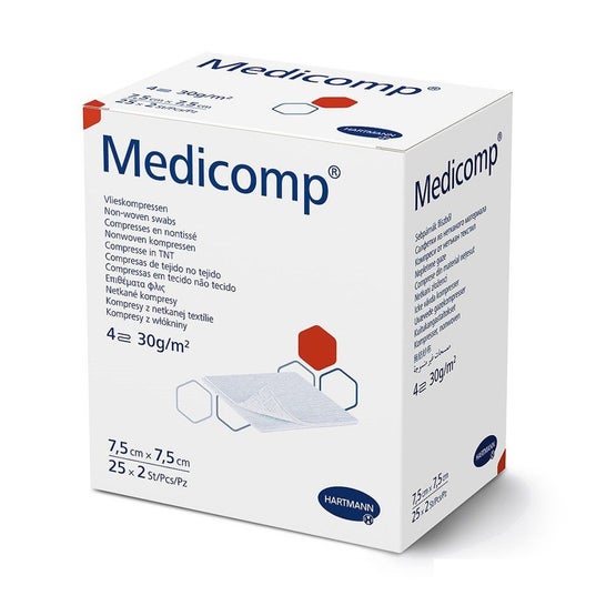 Medicomp BoîTé Compresas Apósito no Estériles 7,5x7,5mm 2 x 25uds