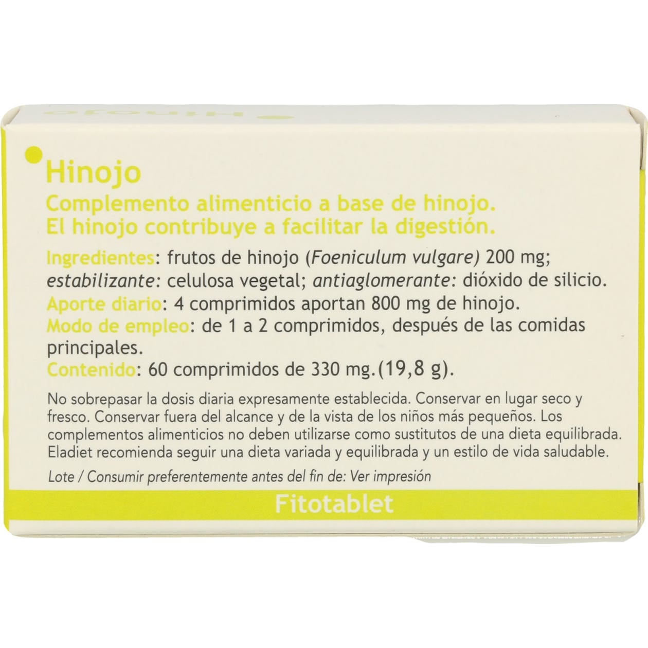 Fitotablet hinojo 60comp