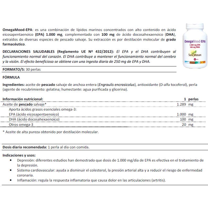Sura Vitasan Complemento Alimenticio OmegaMood-EPA 30 perlas