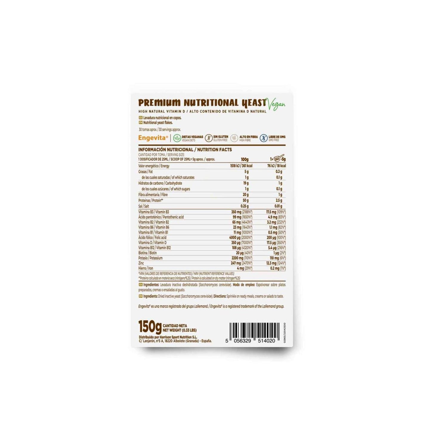HSN Levadura Nutricional Premium Engevita® en Copos 150g