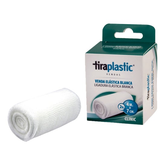 Venda Elastica Tiraplastic Blanca 4 X 7 Cm 2