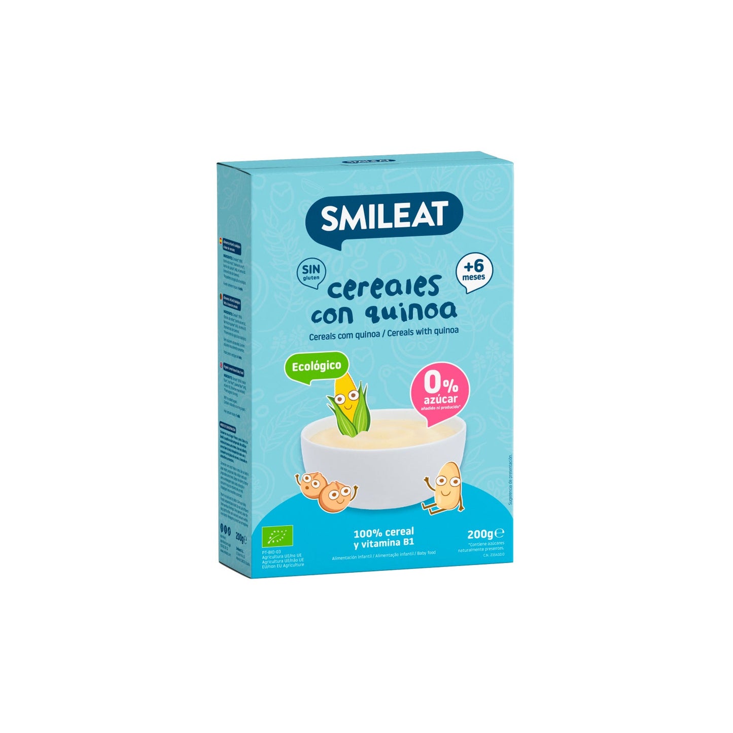 Smileat Papilla Ecológica de Cereales con Quinoa Sin Gluten 200g