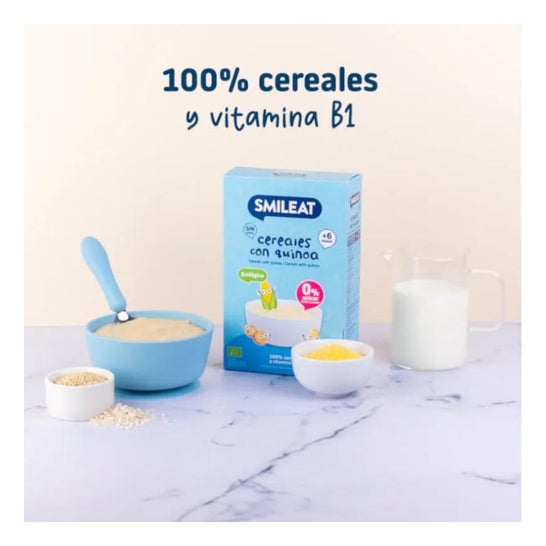 Smileat Papilla Ecológica de Cereales con Quinoa Sin Gluten 200g