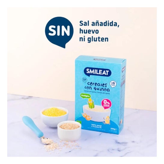 Smileat Papilla Ecológica de Cereales con Quinoa Sin Gluten 200g