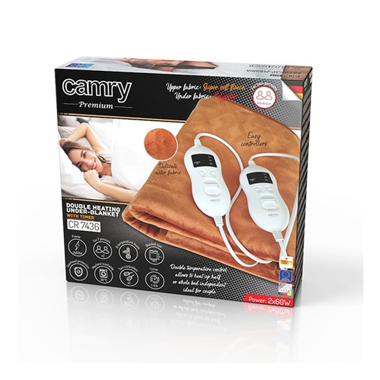 Camry Cr7436 Calienta Camas Eléctrico Doble 150x160cm 120W 1ud