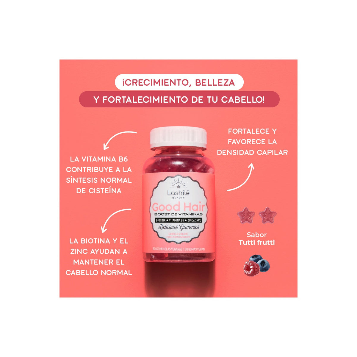 Lashilé Good Hair 60 gummies