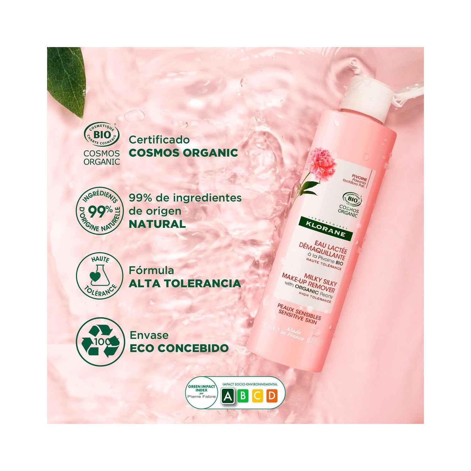 Klorane Fluido Micelar Desmaquillante a la Peonía BIO 200ml