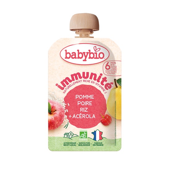 BabyBio Inmunidad Manzana Pera Arroz Acerola +6M 100 g
