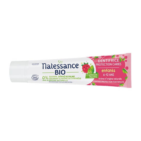 Natessance Dentífrico Caries Niños 6-12 a Frambuesa Menta 75 ml