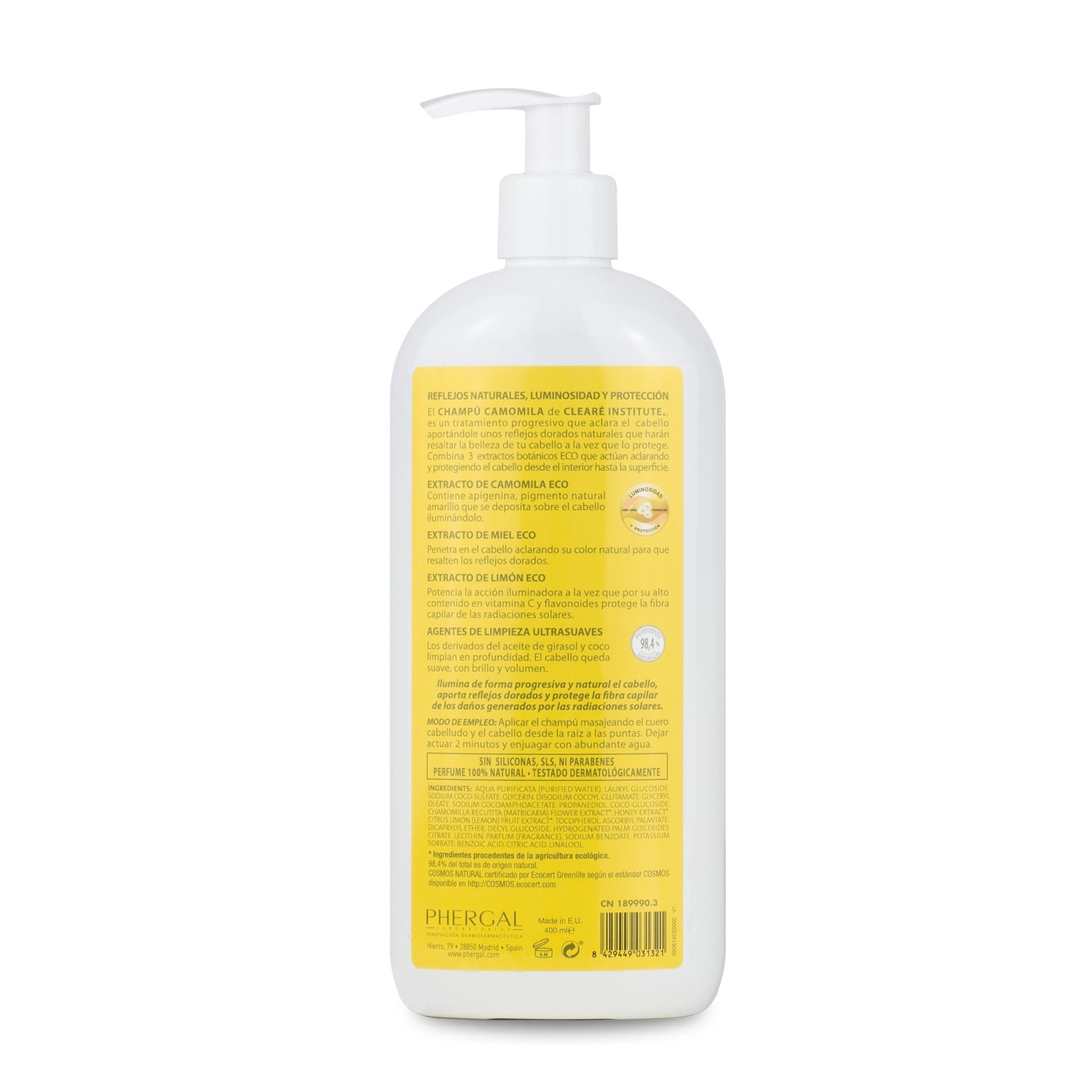 Clearé Institute Champú Camomila 400ml