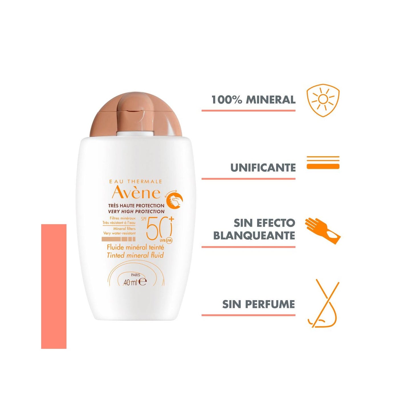 Avène Solar Fluido Mineral Color SPF50+ 40ml