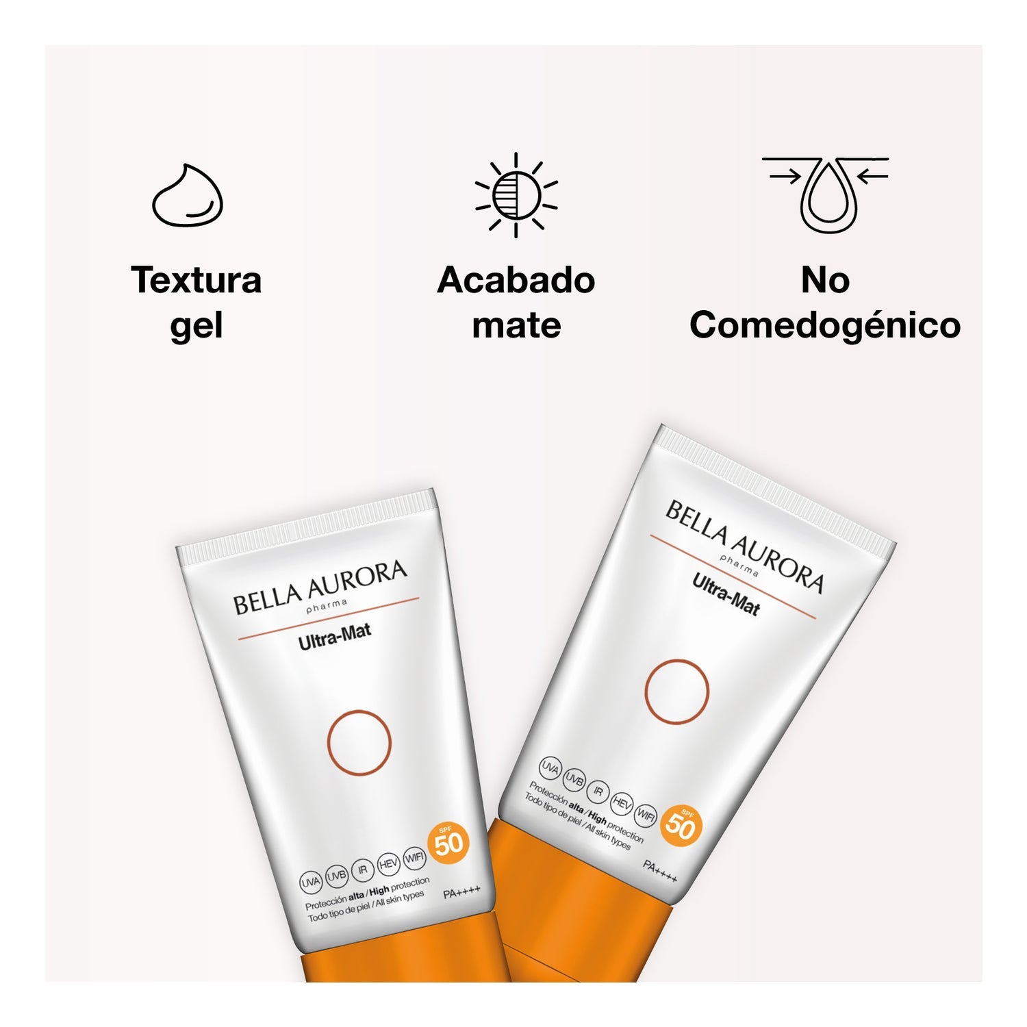 Bella Aurora Ultra-Mat Protector Solar Facial Anti-Manchas SPF50 Piel Grasa 50ml
