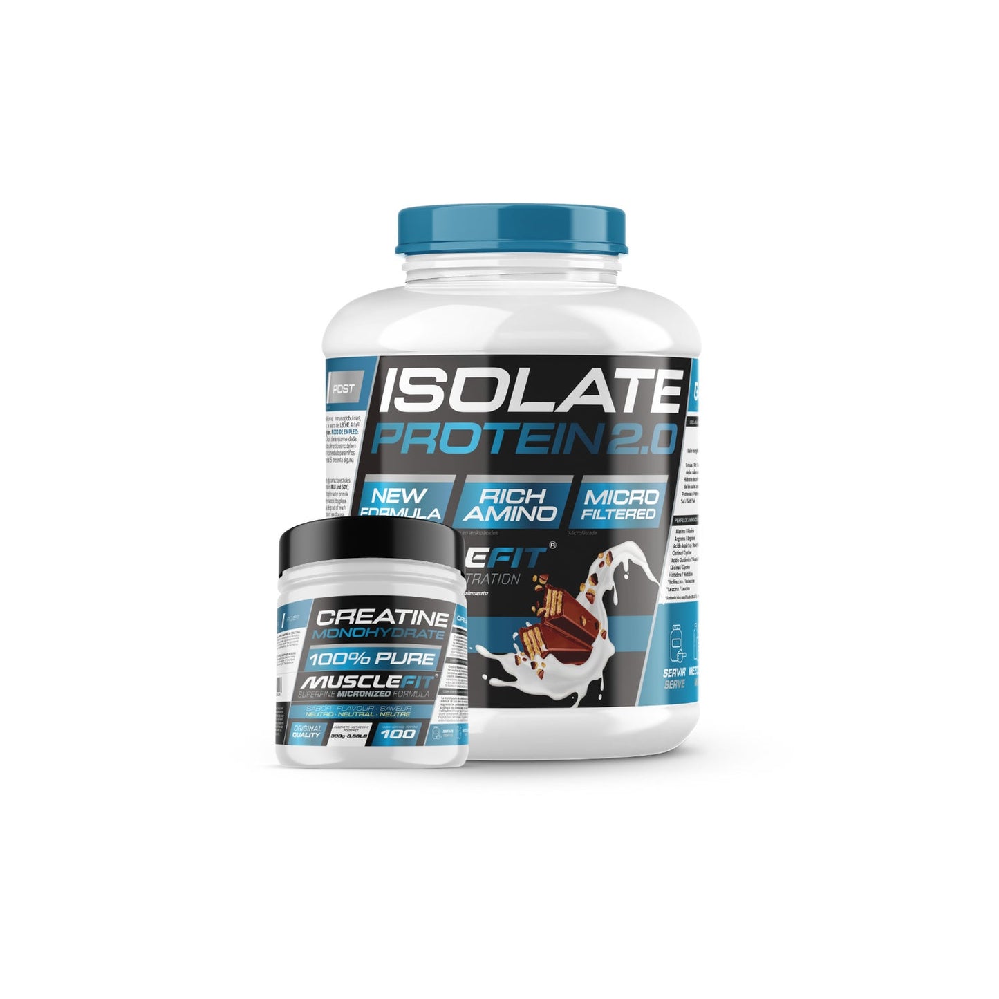 MuscleFit Pack Isolate 2kg ChocoKit + Creatina 300g + Shaker
