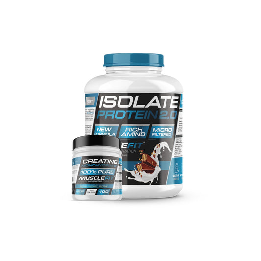 MuscleFit Pack Isolate 2kg ChocoKit + Creatina 300g + Shaker