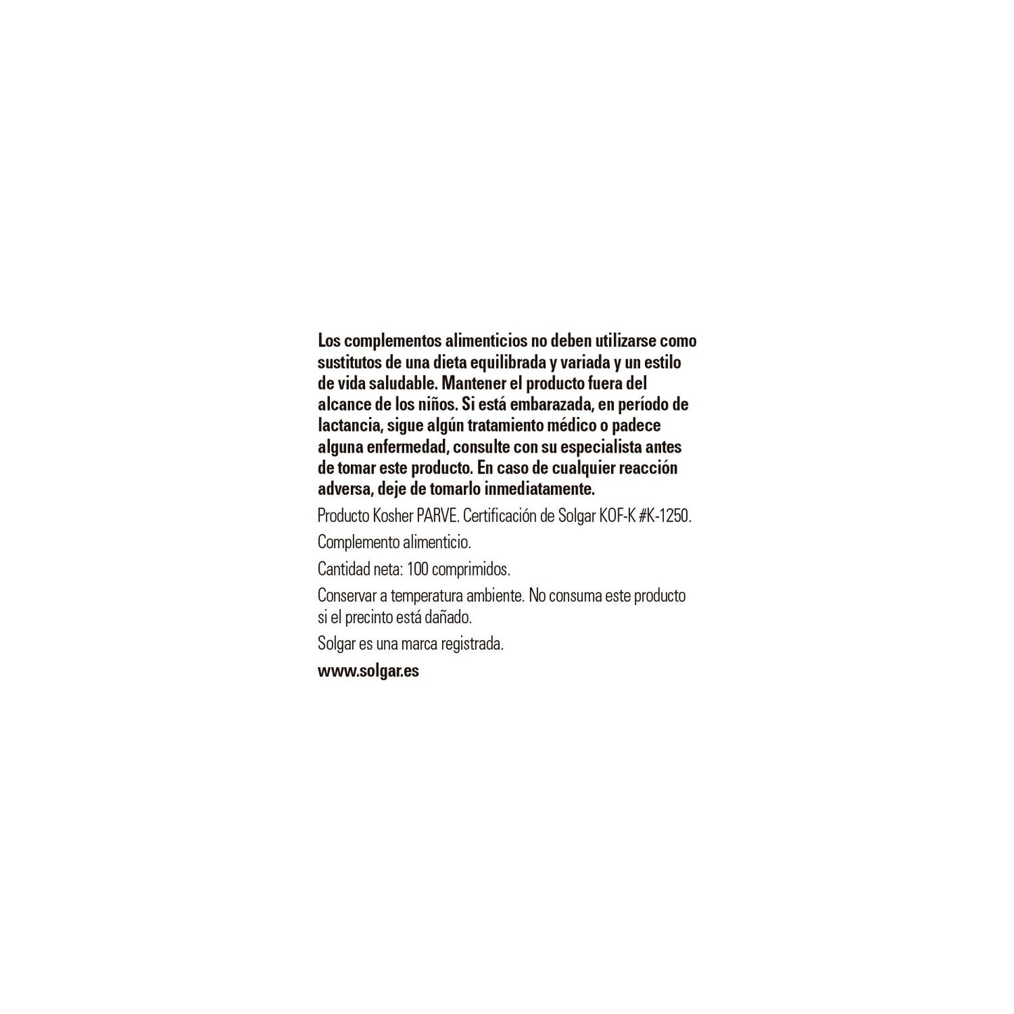 Solgar Vitamina B1 Tiamina 500mg 100comp