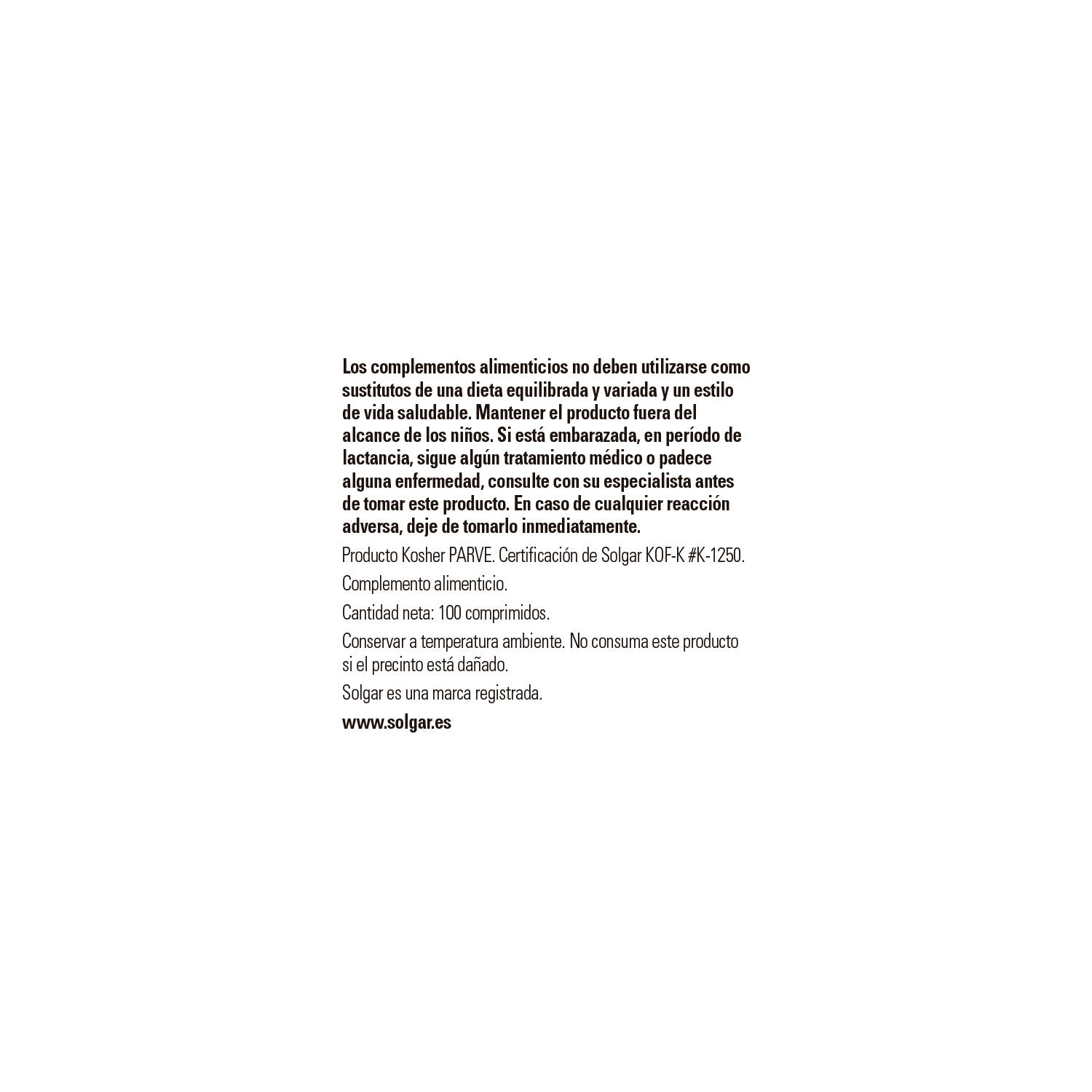 Solgar Vitamina B1 Tiamina 500mg 100comp