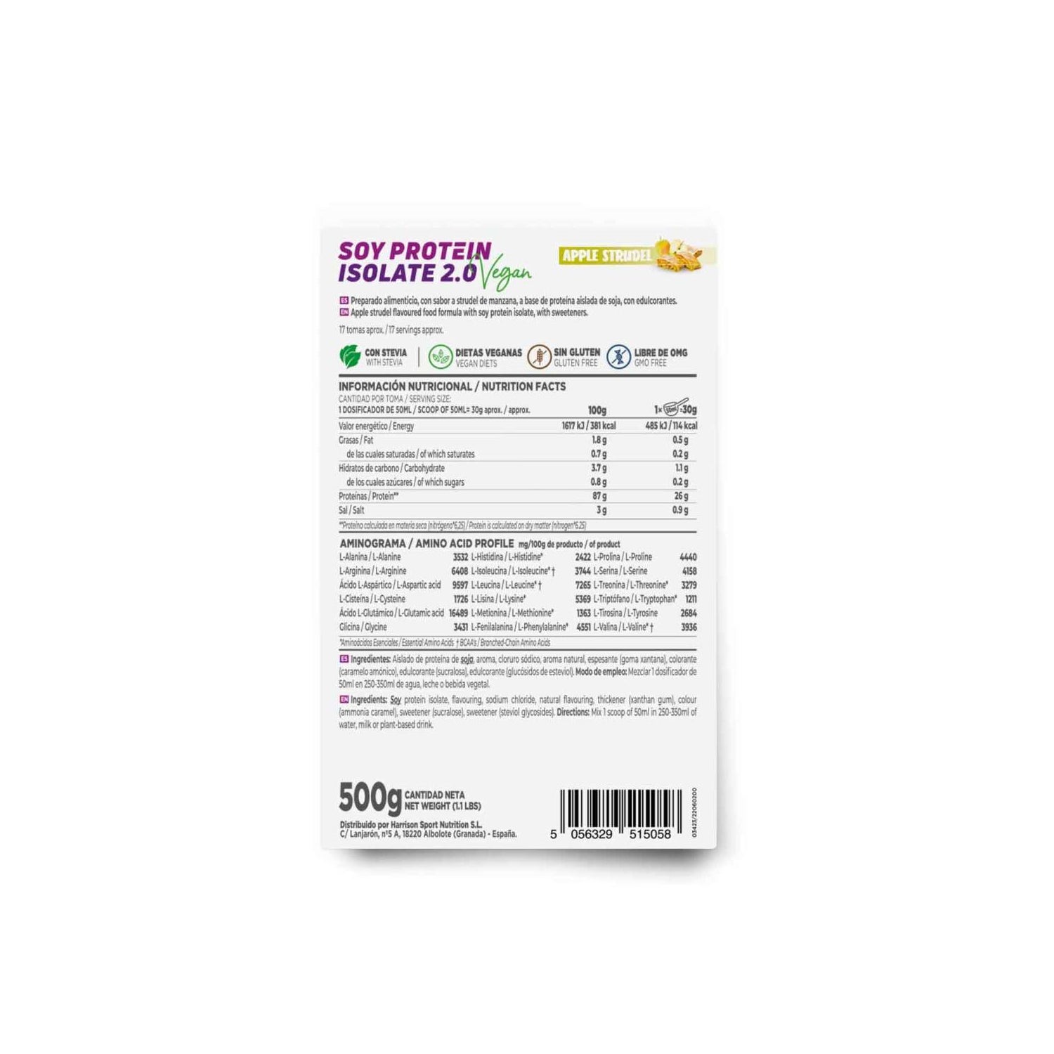 HSN Proteína de Soja Aislada 2.0's Strudel de Manzana 500g