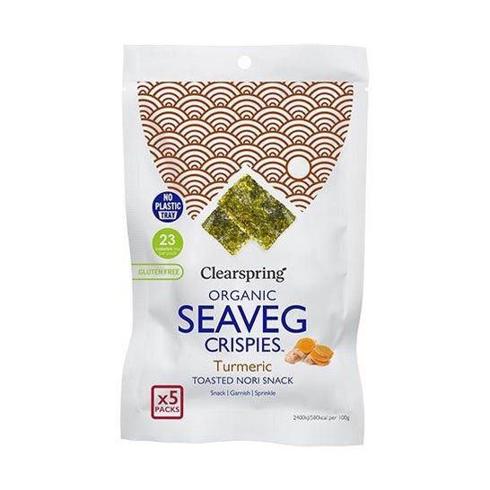 Clearspring Alga Nori Tostada Cúrcuma Multipack Snack 5 X4 g