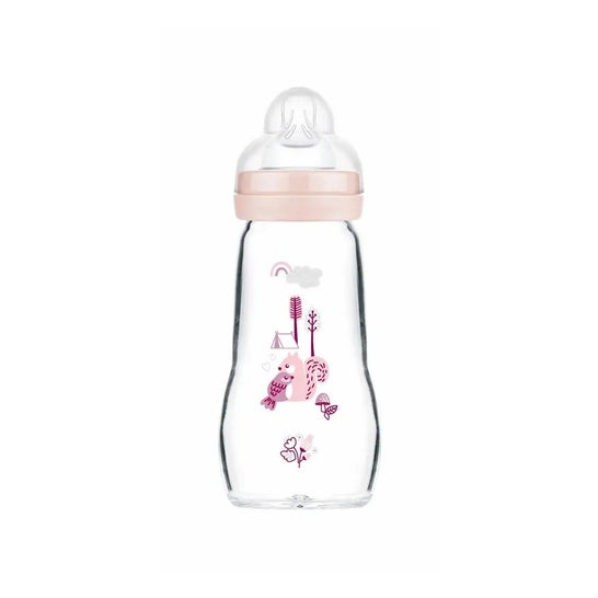 Mam Feel Good Biberon Cristal Rosa +2 Meses 260ml