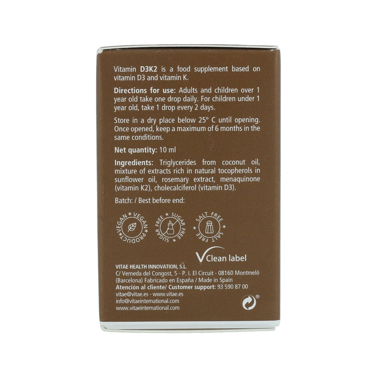 Vitae Vitamin D3K2 10ml