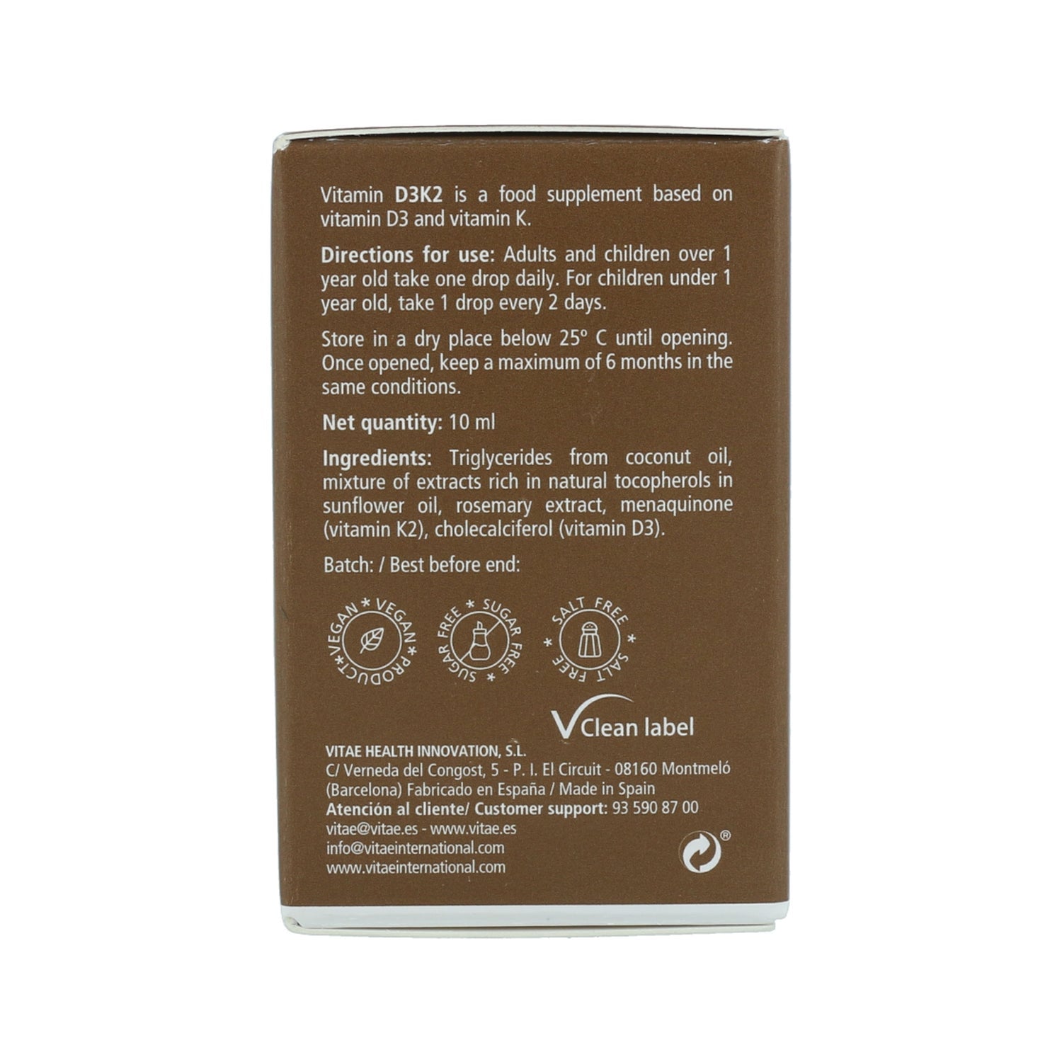 Vitae Vitamin D3K2 10ml