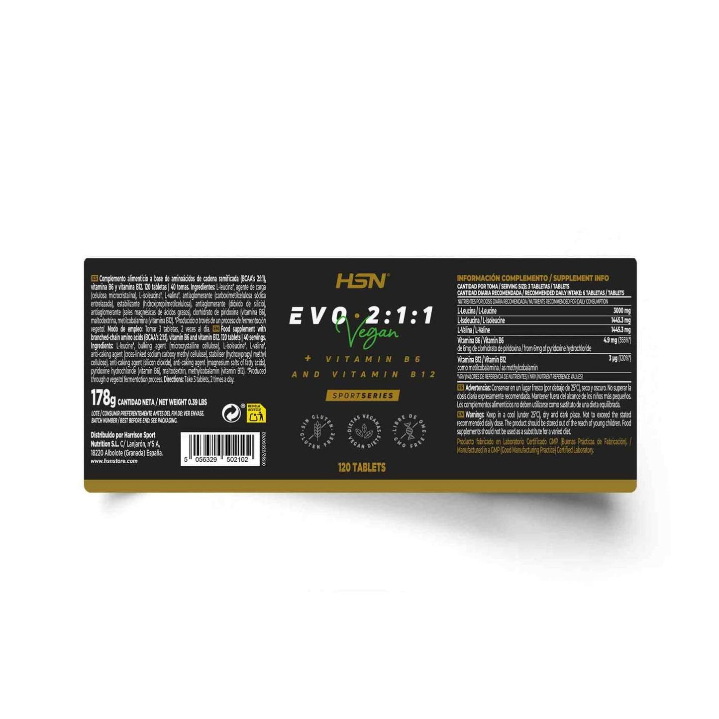HSN Evo 2:1:1 BCAA's 2:1:1 + Vitaminas B6 y B12 120comp