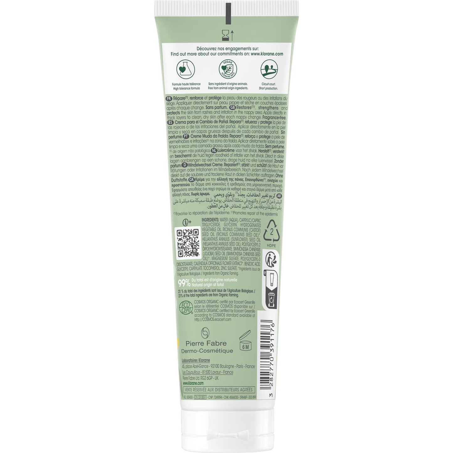 Klorane Bebé Crema Cambio Pañal Caléndula BIO 100ml