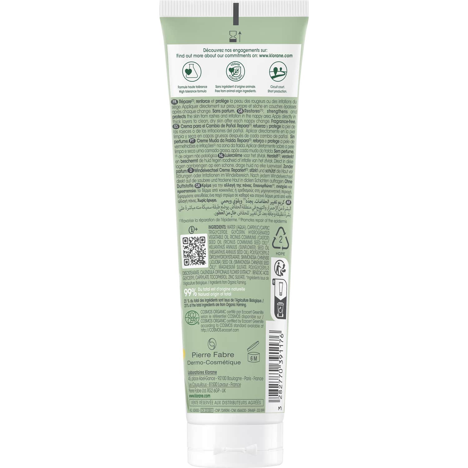 Klorane Bebé Crema Cambio Pañal Caléndula BIO 100ml