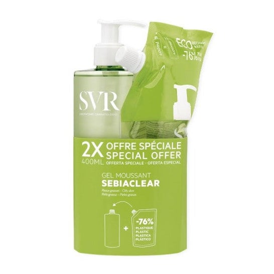 SVR Sebiaclear Gel Moussant Dosificador 400ml + Recarga 400ml