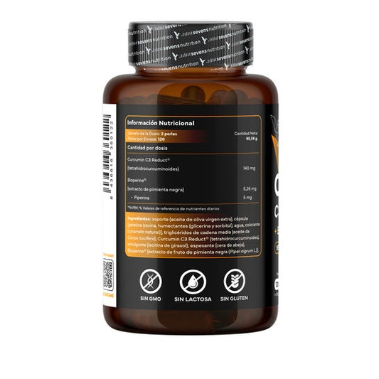 Sevens Nutrition Cúrcuma C3 Reduct con BioPerine 120 perlas