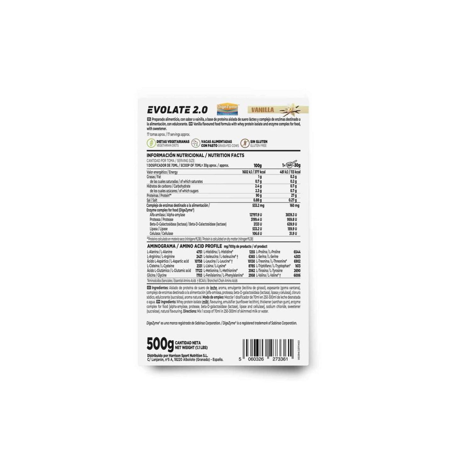 HSN Evolate 2.0 Whey Isolate CFM Vainilla 500g