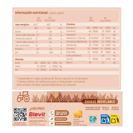 Blevit® Bibe 8 Cereales y Cacao 500g