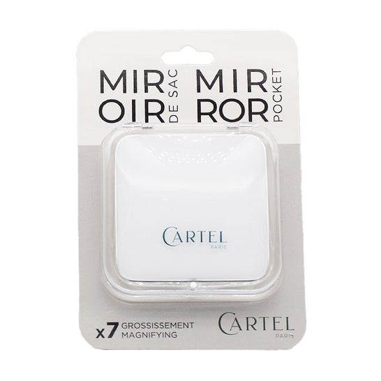 Cartel Paris Espejo Cuadrado de Bolso 8,5 cm Blanco 1 ud