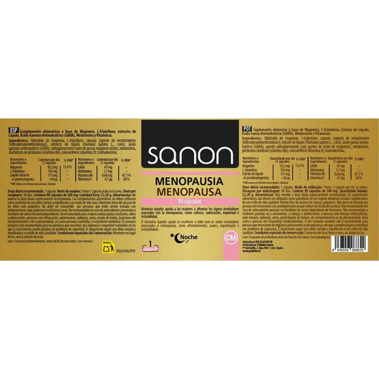 Sanon Menopausia Noche 90 cápsulas