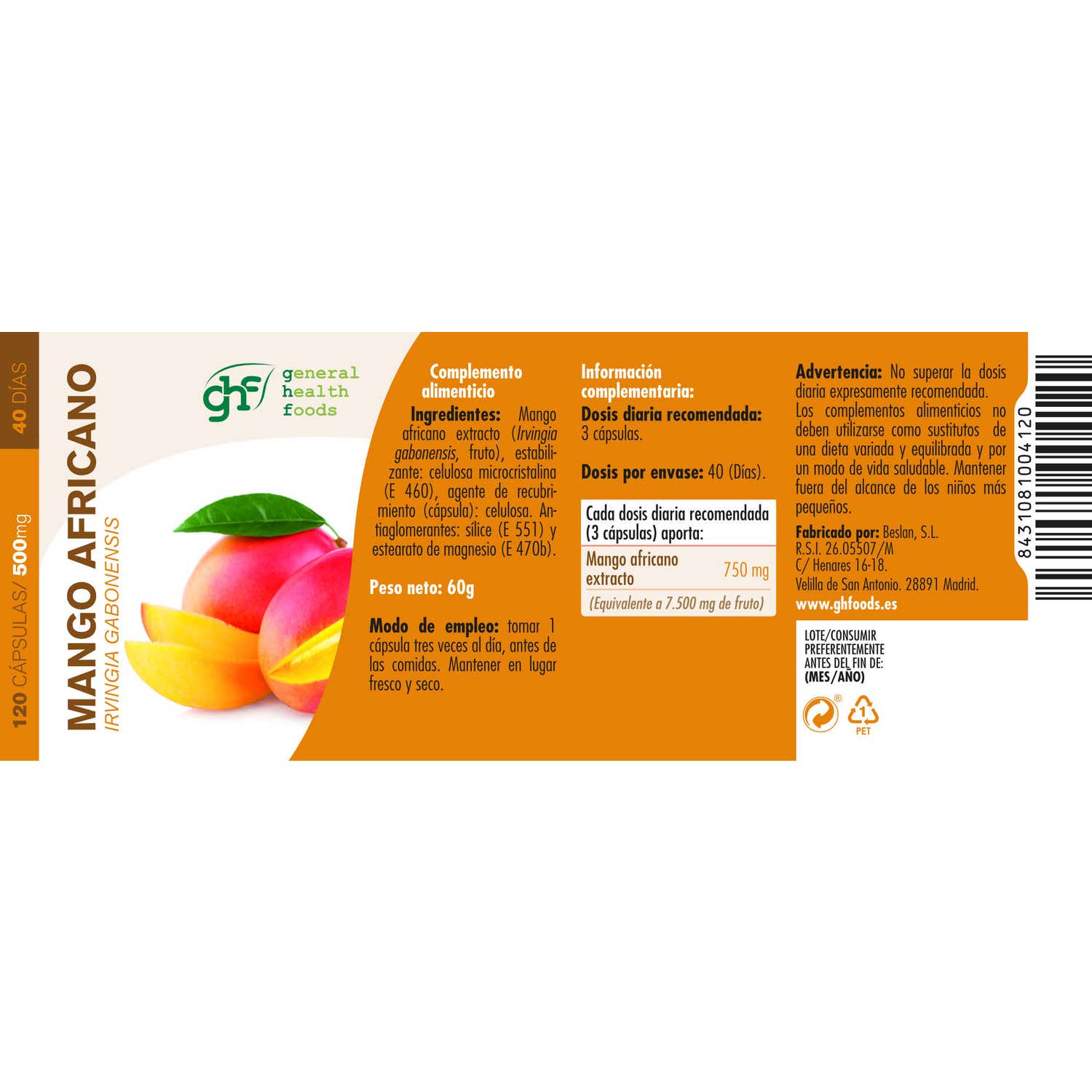 GHF Mango Africano 120caps