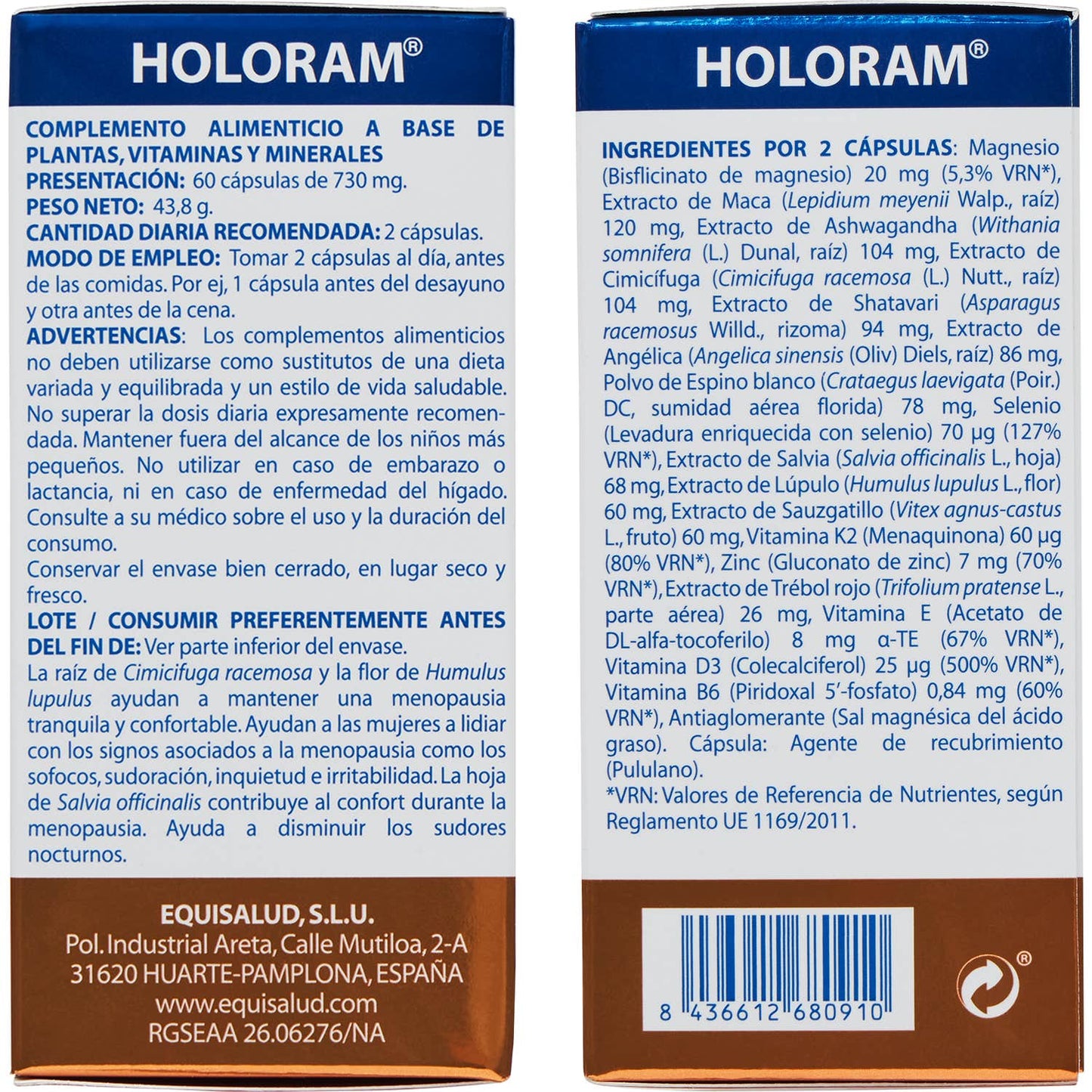 Equisalud Holoram Menopausia 60 caps