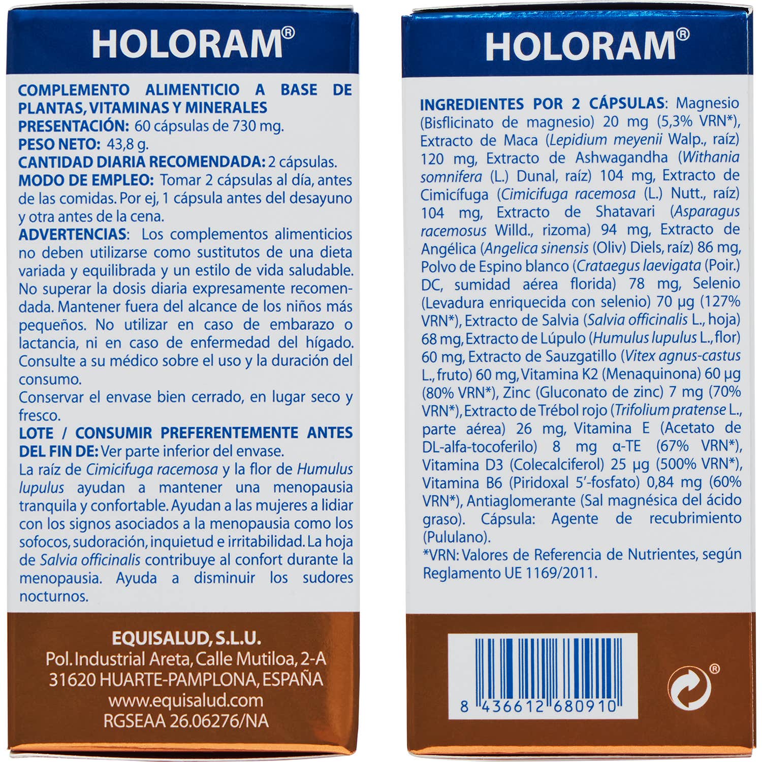 Equisalud Holoram Menopausia 60 caps