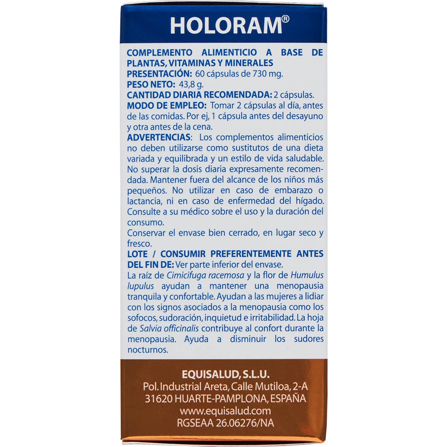 Equisalud Holoram Menopausia 60 caps