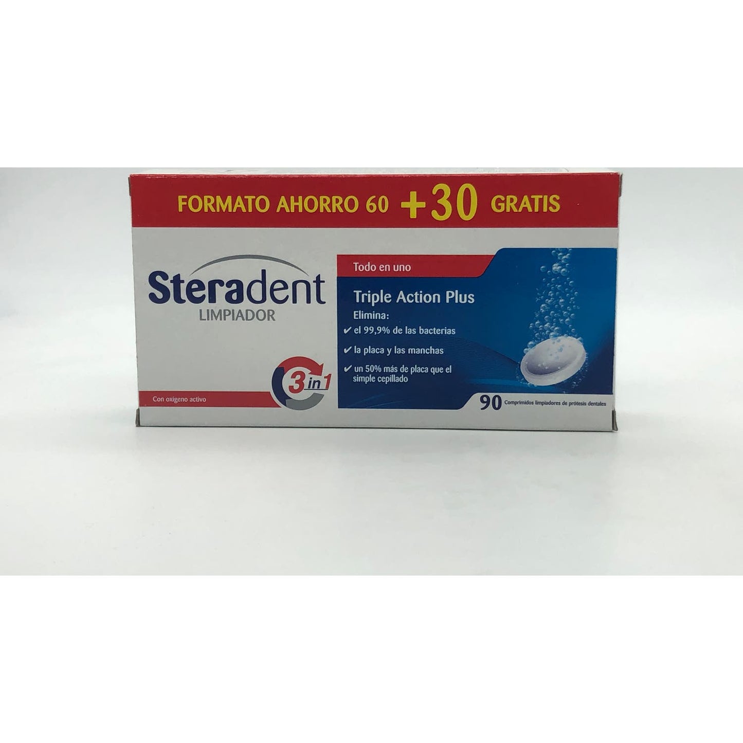 Steradent Limpiador Triple Acción Plus 90comp