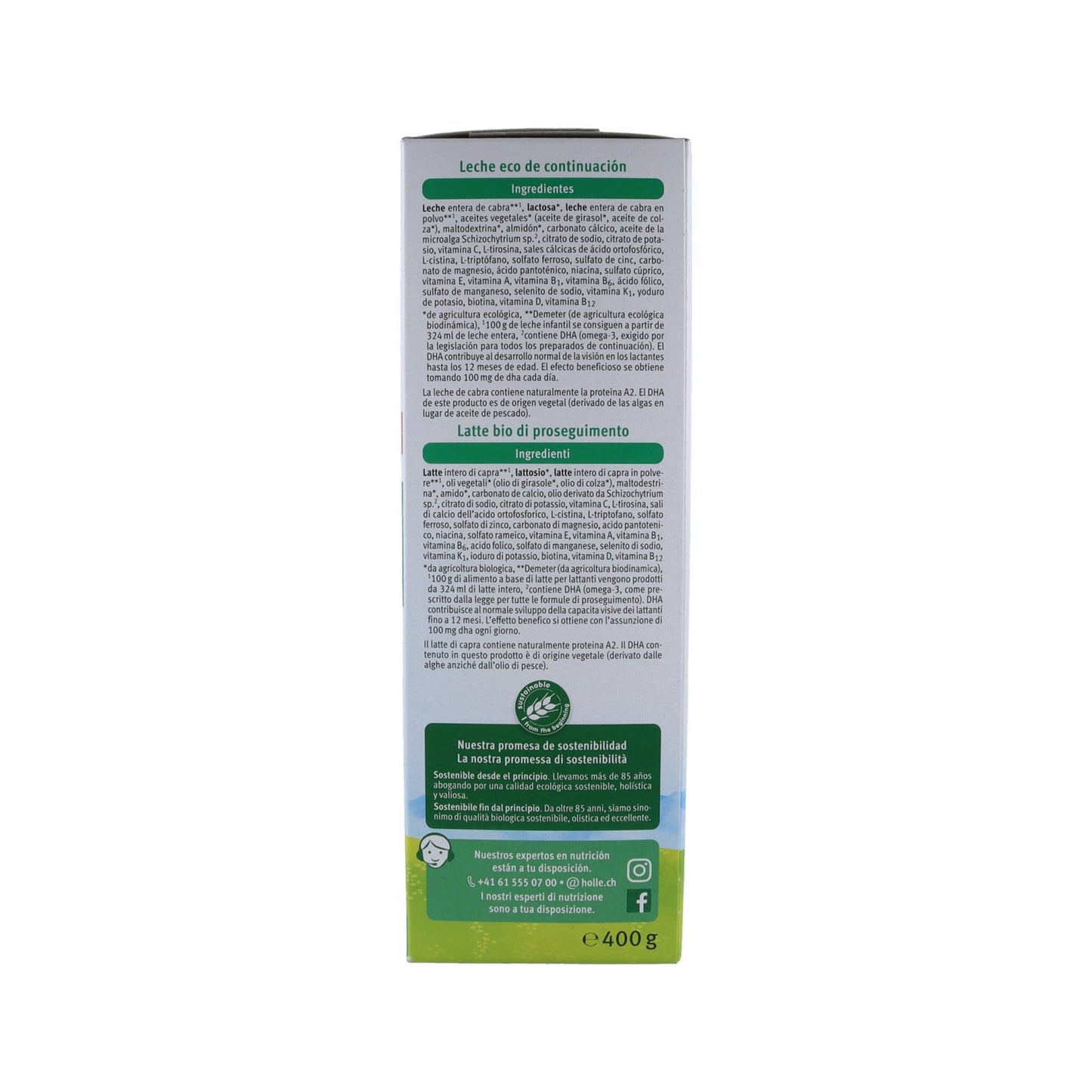 Holle Leche Infantil Cabra 2 Eco 6M 400g