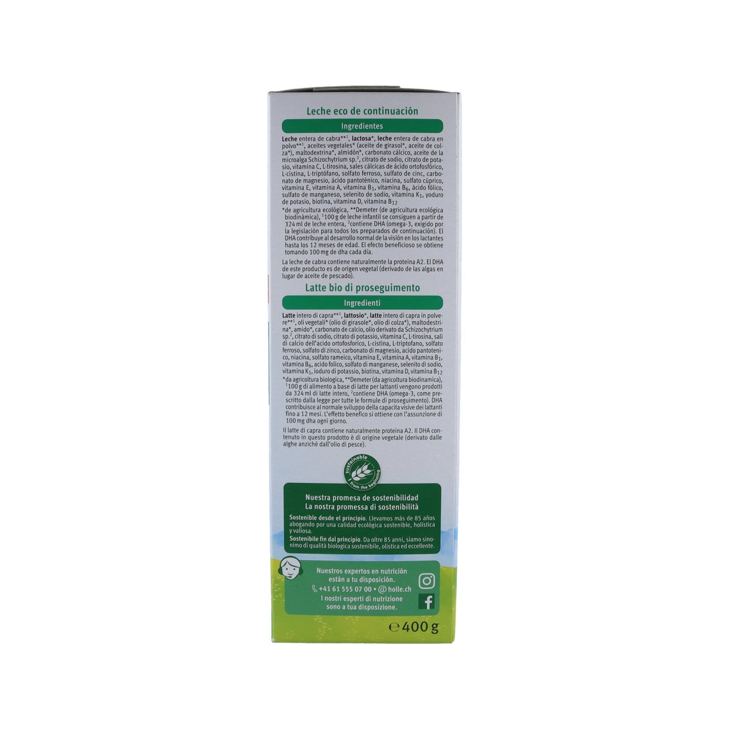 Holle Leche Infantil Cabra 2 Eco 6M 400g