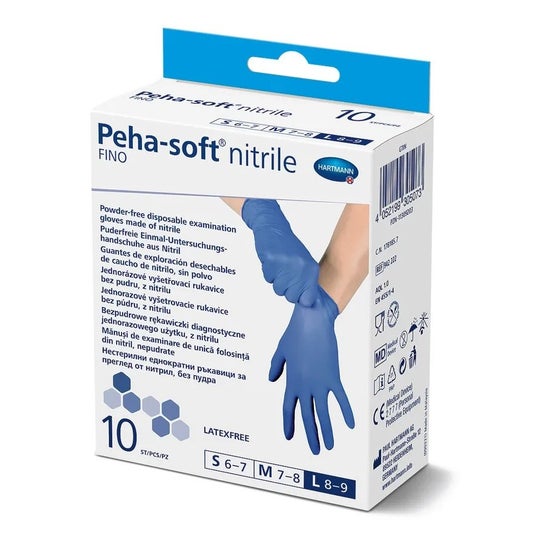 Peha-Soft guantes desechables de nitrilo talla L 10 uds